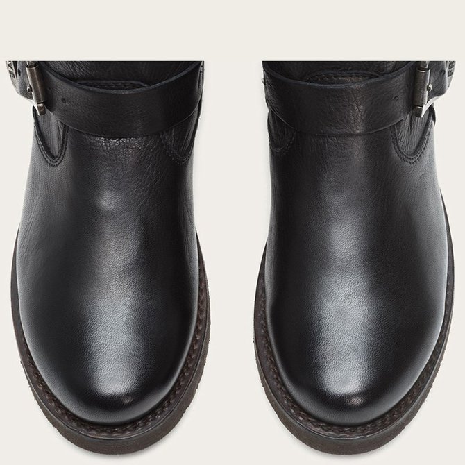 low heel buckle boots